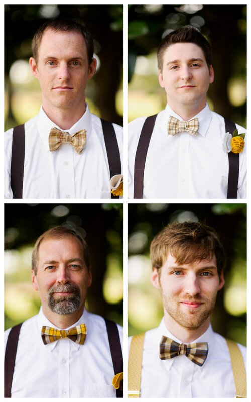 groom & groomsmen in bow ties | handmade North Carolina wedding | Nathan Abplanalp Photography