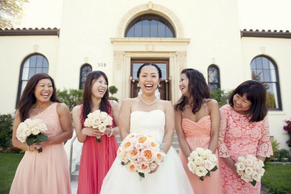 coral anthropologie-inspired wedding by sun and sparrow