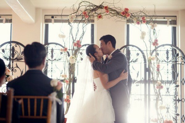 coral anthropologie-inspired wedding by sun and sparrow