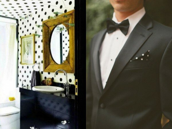 black and white polka dots