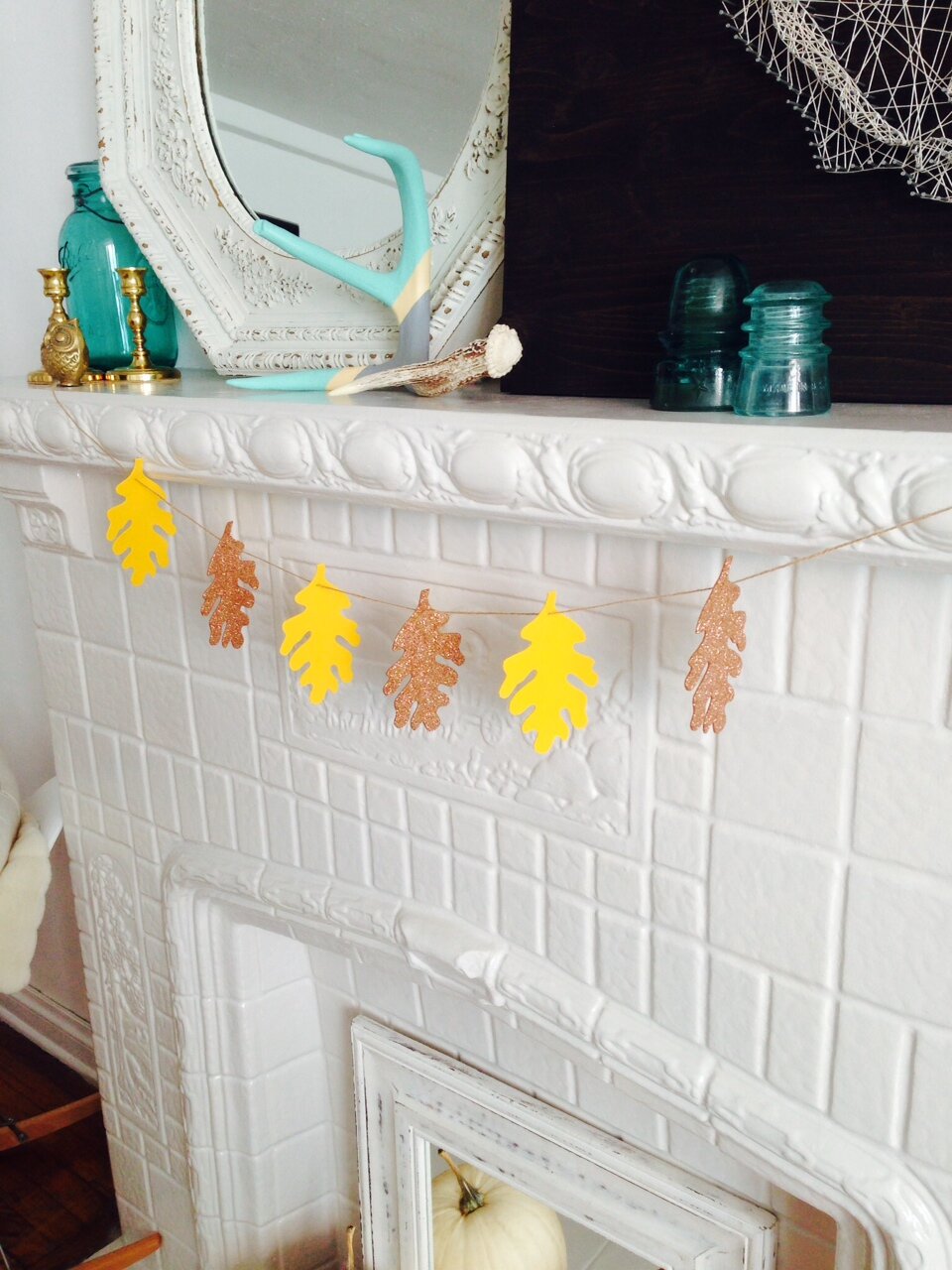 DIY Fall Glitter Leaf Garland | Oh Lovely Day
