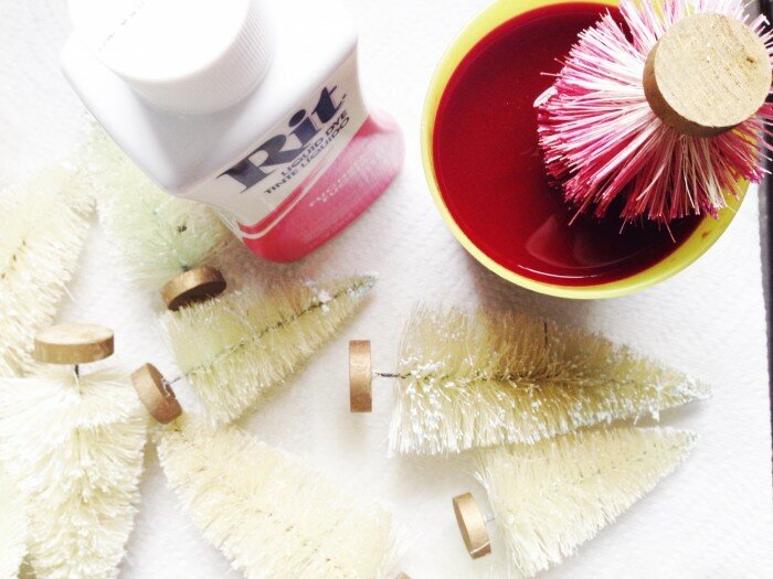 How To Make Colorful Bottle Brush Trees | Dip Dye Trees | Oh Lovely Day