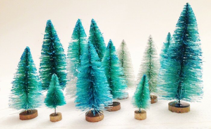 How To Make Colorful Bottle Brush Trees | Dip Dye Trees | Oh Lovely Day