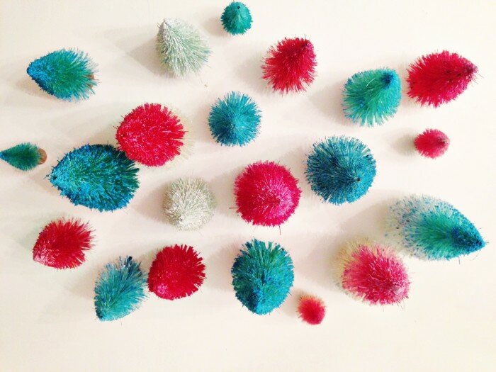 How To Make Colorful Bottle Brush Trees | Dip Dye Trees | Oh Lovely Day