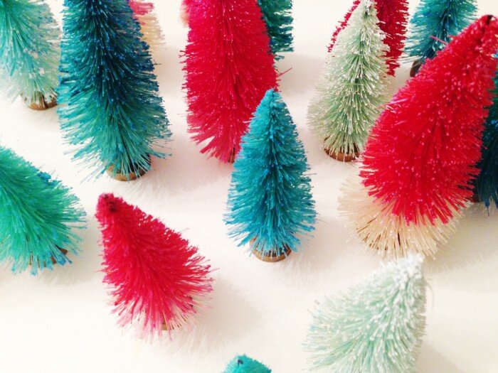 How To Make Colorful Bottle Brush Trees | Dip Dye Trees | Oh Lovely Day
