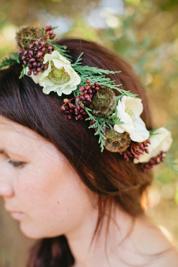 winter floral crown DIY