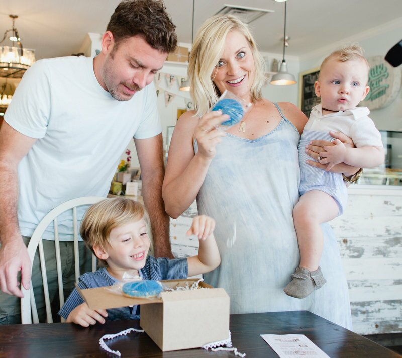 Oh Lovely Day gender reveal at Milk Jar Cookies | photos by Hazelnut Photography & Film by SparkStory