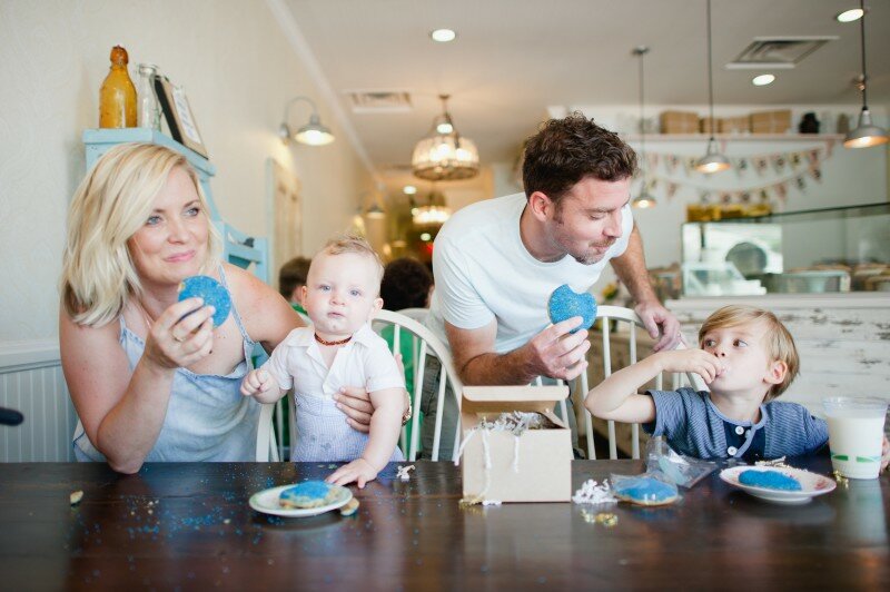 Oh Lovely Day gender reveal at Milk Jar Cookies | photos by Hazelnut Photography & Film by SparkStory